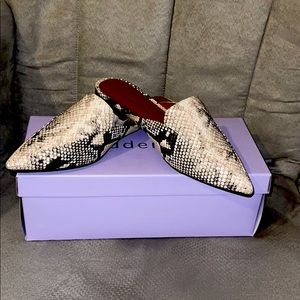Snakeskin Mules